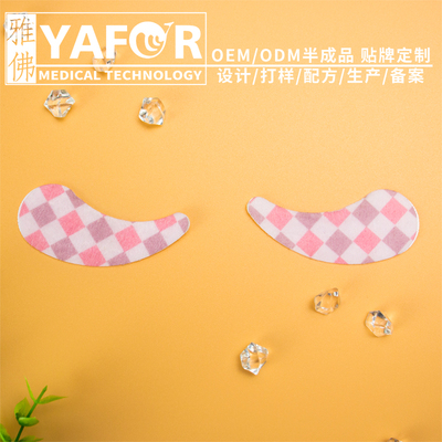 粉色格子眼贴